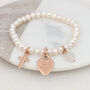 Personalised Pearl And Gold Plated Christening Bracelet, thumbnail 2 of 5
