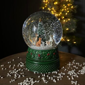 Animals With Tree Music Snow Globe Christmas Decoration, 2 of 3