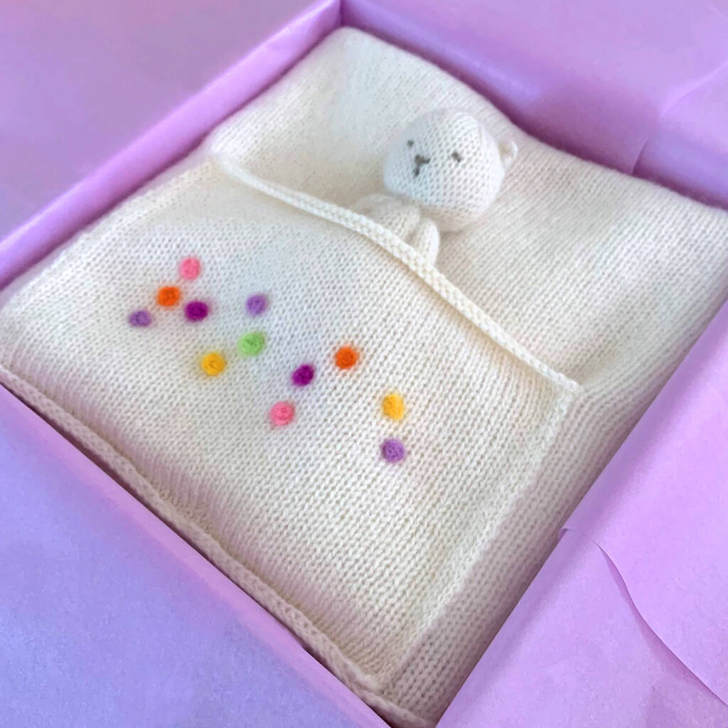 Cashmere Baby Blanket With Braille Personalised Pocket, 1 of 9