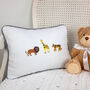 Children's Safari Embroidered Oblong Nursery Cushion, thumbnail 1 of 5