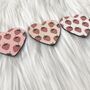 Pink Strawberries Heart Coaster, thumbnail 3 of 4