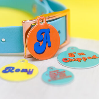 Personalised Retro Vibes Pet Name ID Tag, 9 of 12