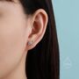 Cz Saturn Planet Stud Earrings In Sterling Silver, thumbnail 6 of 11