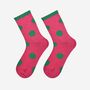 Women's Glitter Socks Hot Pink Green Large Polka Dots, thumbnail 1 of 5