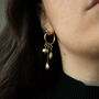 Perla Hoops 14k Gold Filled And Vintage Glass Pearls, thumbnail 6 of 7