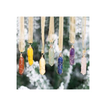 Set Of Seven Hanging Crystal Tree Decorations, 3 of 4