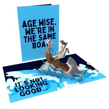 We're In The Same Boat 3D Pop Up Funny Birthday Card, 6 of 7