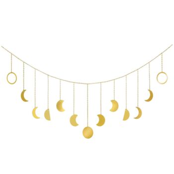 Gold Bohemian Moon Phase Garland For Home Office, 7 of 8