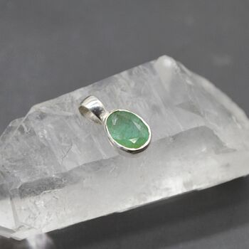 Emerald Silver Pendant Necklace: May Birthstone, 5 of 5