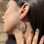 Silver Plated Large Gypsy Style Earrings, thumbnail 5 of 8