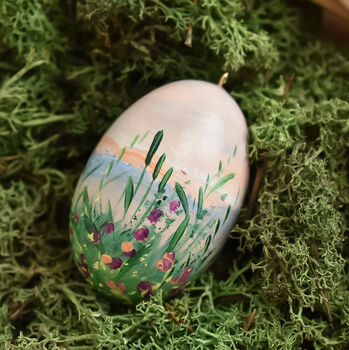 Hand Painted Easter Egg Decoration Meadow Two, 4 of 6