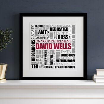 Personalised Retirement Square Word Art, 6 of 12