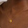 Yellow Enamel Amethyst 18k Gold Plated Necklace, thumbnail 1 of 4