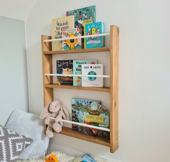 Nursery Bookcase With Rails, Nursery Decor, 2 of 10