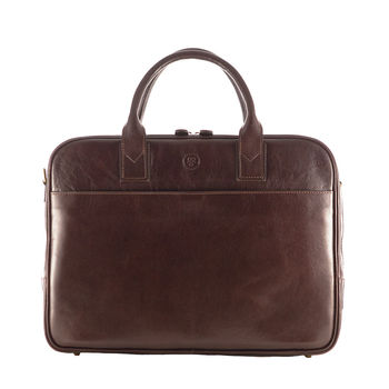 Luxury Leather Laptop Bag For Macbook. 'The Calvino', 3 of 12