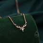 Sterling Silver Stag Deer Necklace, thumbnail 1 of 11