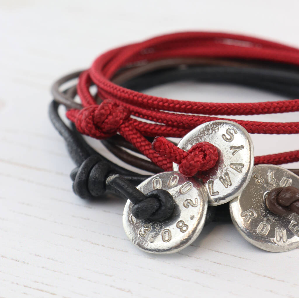 Personalised Button Leather Wrap Bracelet, 1 of 9