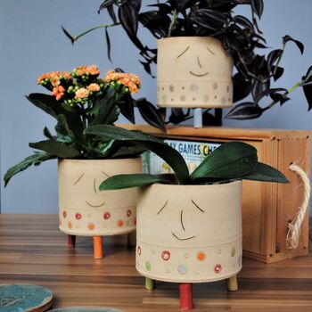 Personaised Smiley Face Dotty Spotty Plant Pot, 8 of 10