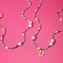 Personalised Initial Pearl And Stone Necklace, thumbnail 2 of 7