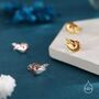 Nautilus Shell Stud Earrings In Sterling Silver, thumbnail 5 of 12