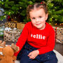 '#Elfie' Children's Christmas Sweatshirt Jumper, thumbnail 1 of 4
