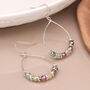 Silver Plated Large Teardrop Earrings With Pink Beads, thumbnail 1 of 3