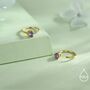 Lilac Amethyst Purple Crystal Huggie Hoop Threader Earrings In Sterling Silver, thumbnail 4 of 11