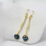 Molten Black Pearl Gold Drop Earrings, thumbnail 3 of 6