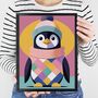 Winter Penguin Illustration Art Print, thumbnail 1 of 3