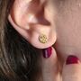 Pink Tourmaline October Marigold Stud Earrings, thumbnail 3 of 5
