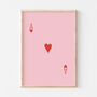 Ace Of Hearts Deck Of Cards Print Poster, thumbnail 5 of 7
