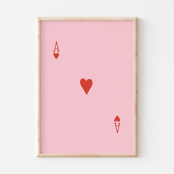 Ace Of Hearts Deck Of Cards Print Poster, 5 of 7