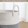 Large Cotton Storage Basket White And Grey Hamper, thumbnail 2 of 5