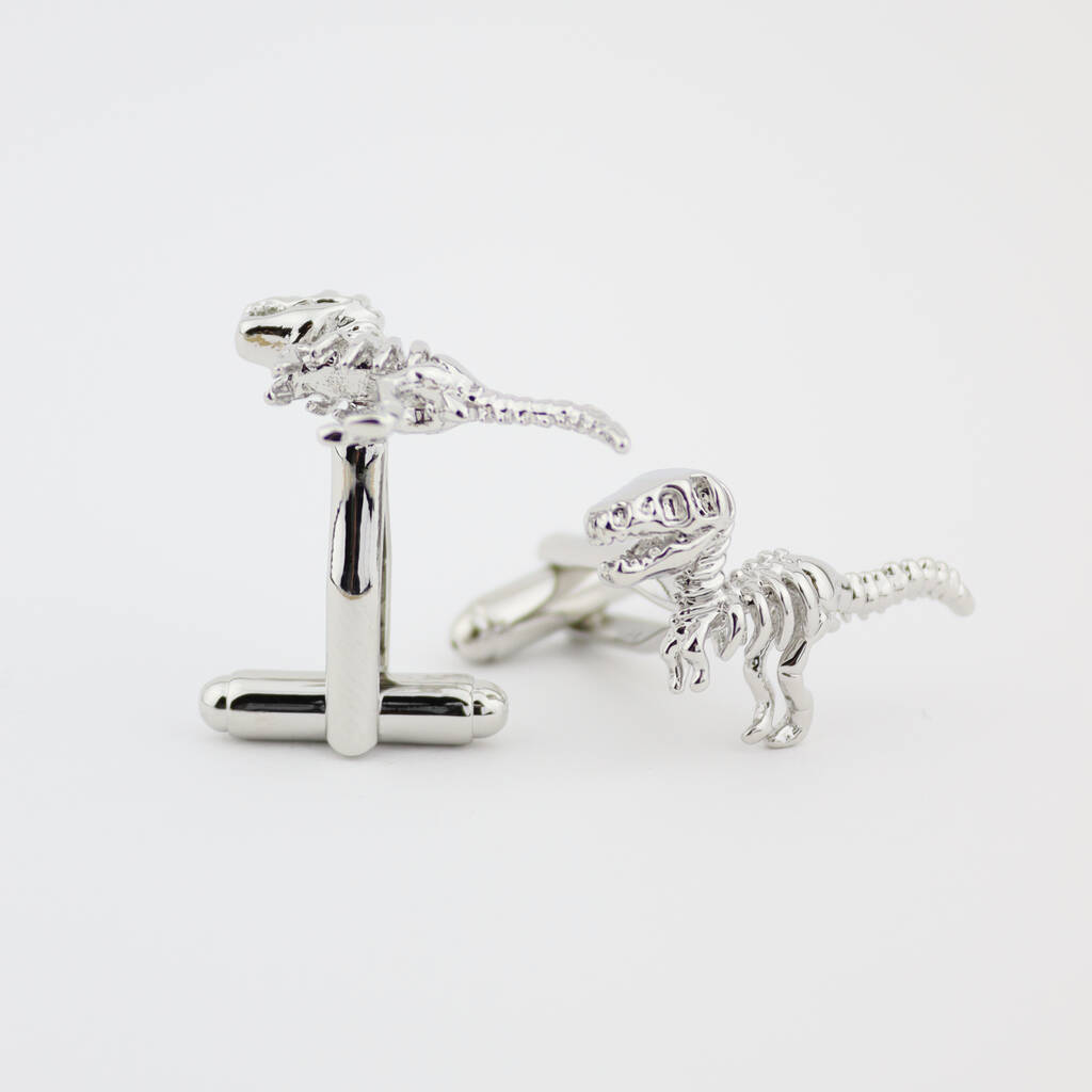 T Rex Dinosaur Skeleton Cufflinks In Silver Colour By THE GENTS LAB ...