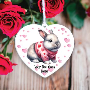 Personalised White Rabbit Love Decoration, 2 of 2