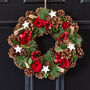 Festive Pine And Poinsettia Wreath, thumbnail 1 of 5