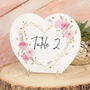 Floral Heart Acrylic Wedding Table Number, thumbnail 1 of 2