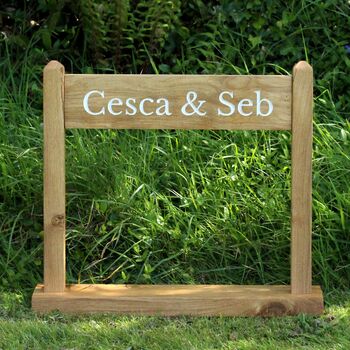 Portable Oak Engraved Sign, 6 of 10