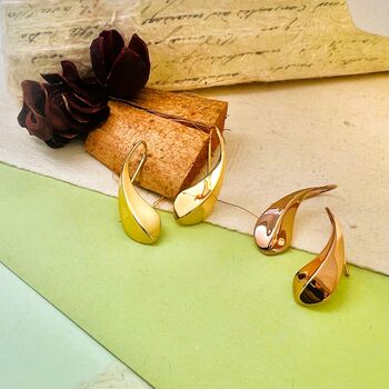 Angular Teardrop Sterling Silver Earrings, 4 of 5