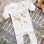 Personalised Family Reindeer Christmas Babygrow, thumbnail 1 of 8