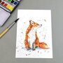 Amber For Fox Watercolour Print, thumbnail 1 of 2