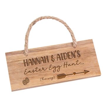 Personalised Easter Egg Hunt Wooden Sign, 4 of 6