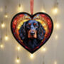 Working Cocker Spaniel Stained Glass Effect Heart Suncatcher, thumbnail 3 of 5