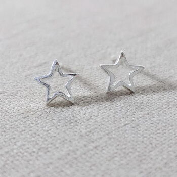Sterling Silver Cut Out Star Earrings, 3 of 6