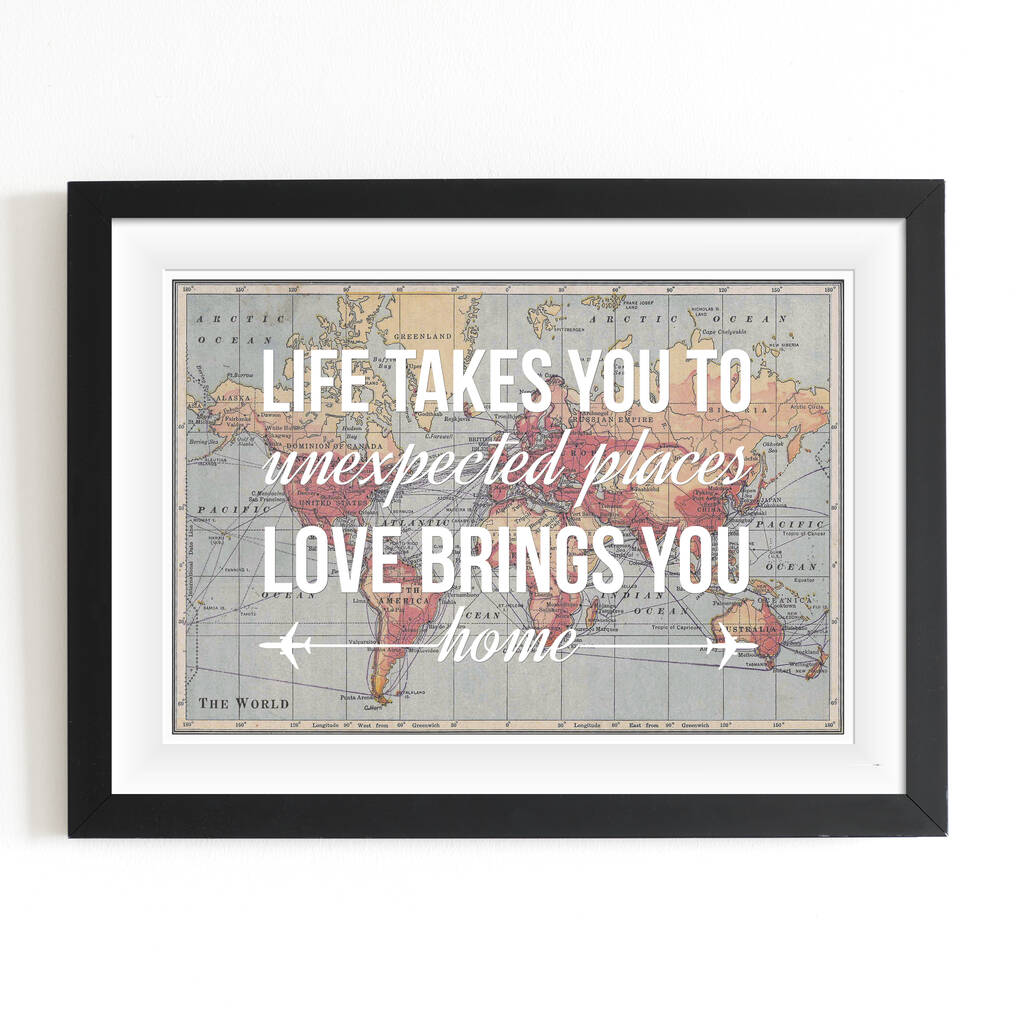 'Life Takes You' Personalised Map Print, 1 of 5