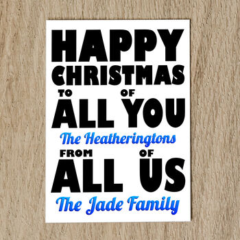 Personalised Family Christmas Card With Names, 6 of 8