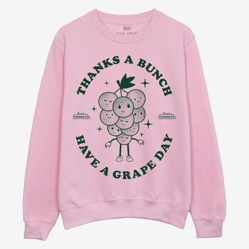 Thanks A Bunch Unisex Pink Fruit Logo Sweatshirt, 5 of 5