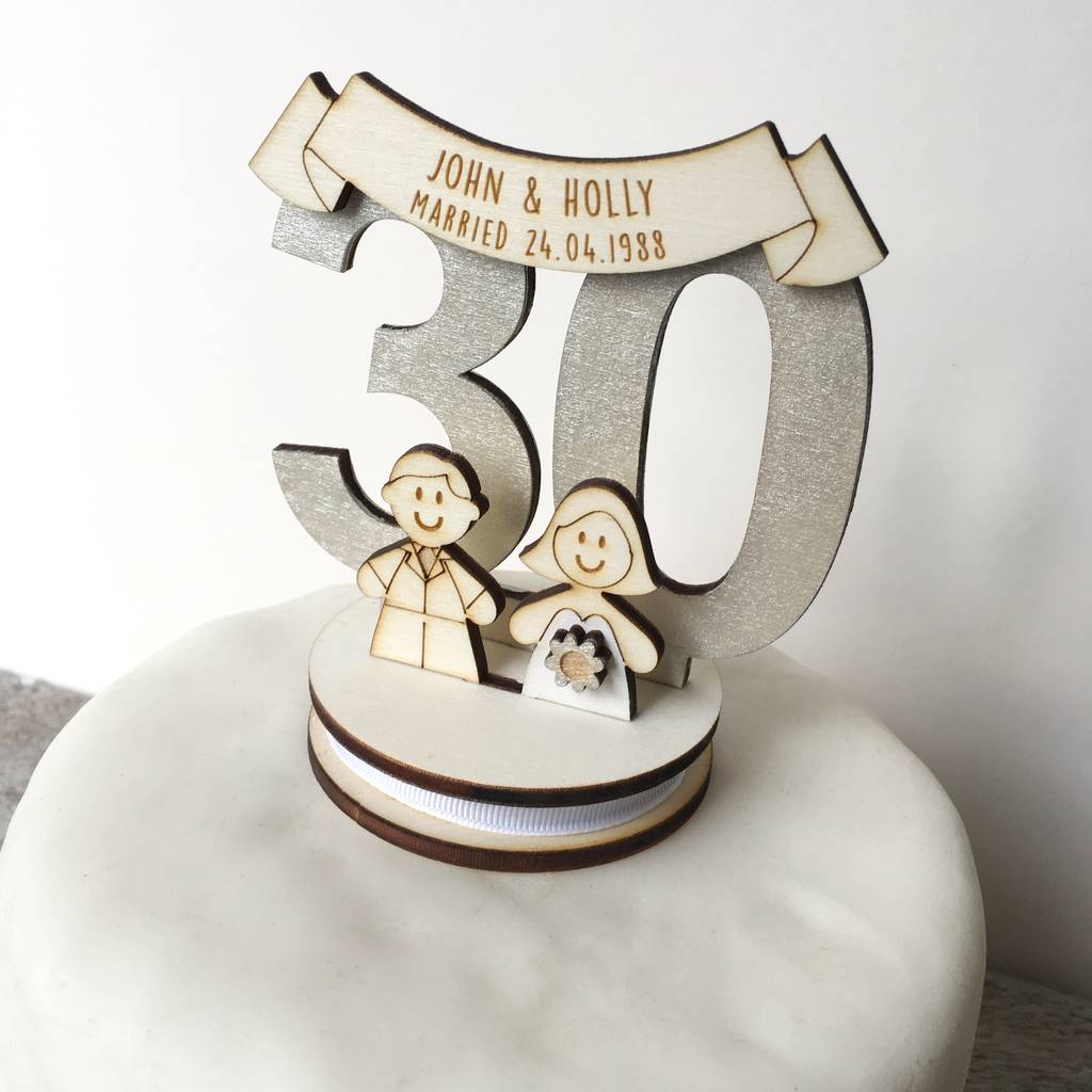 30th Wedding Anniversary Gifts
 personalised 30th wedding anniversary topper by just