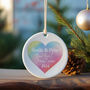 'Our First Christmas' Rainbow Heart Decoration, thumbnail 1 of 3