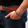 Personalised Leather And Steel Cube Bracelet, thumbnail 3 of 6